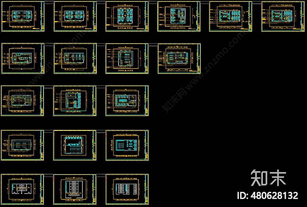 现代办公室cad施工图下载【ID:480628132】
