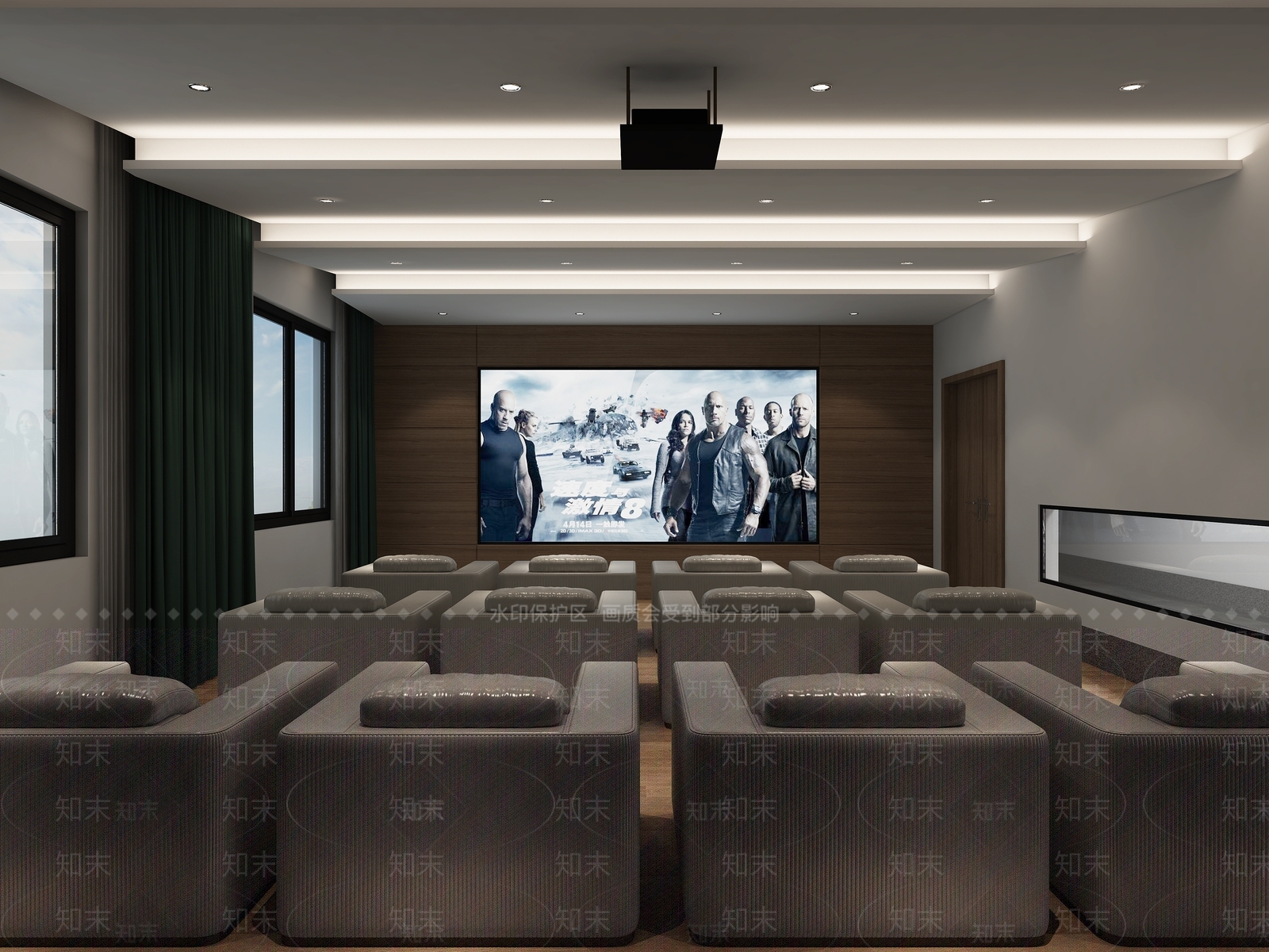 现代风格影音室3D模型下载【ID:680677345】