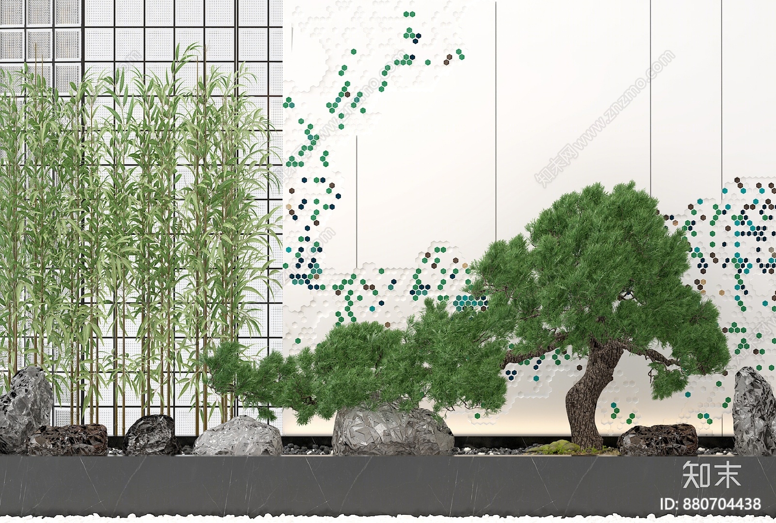 新中式竹子3D模型下载【ID:880704438】