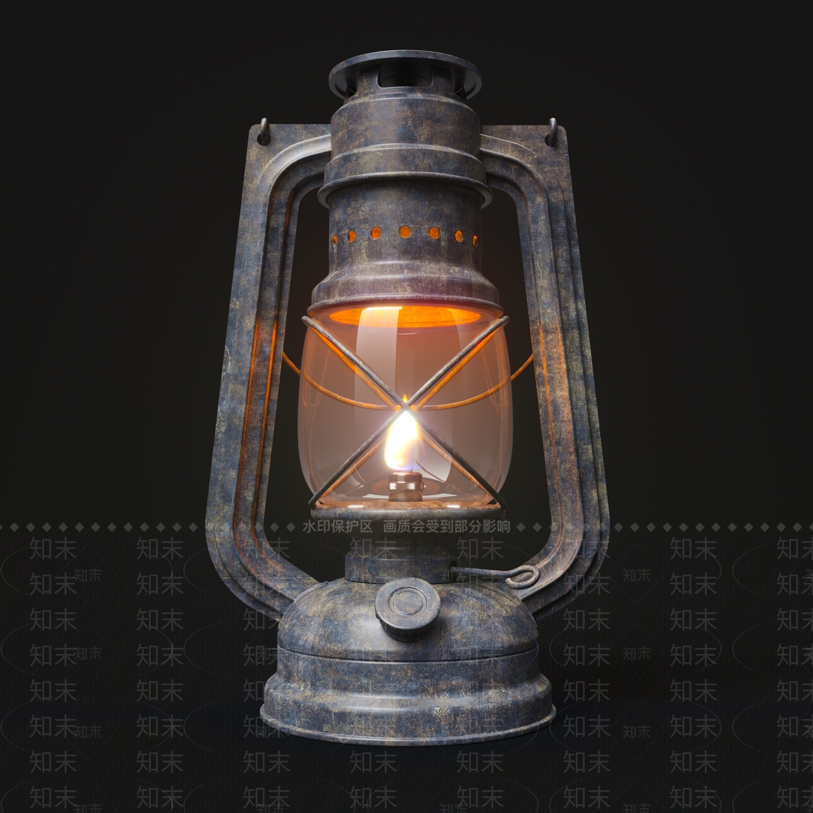 工业风煤油灯3D模型下载【ID:280724440】