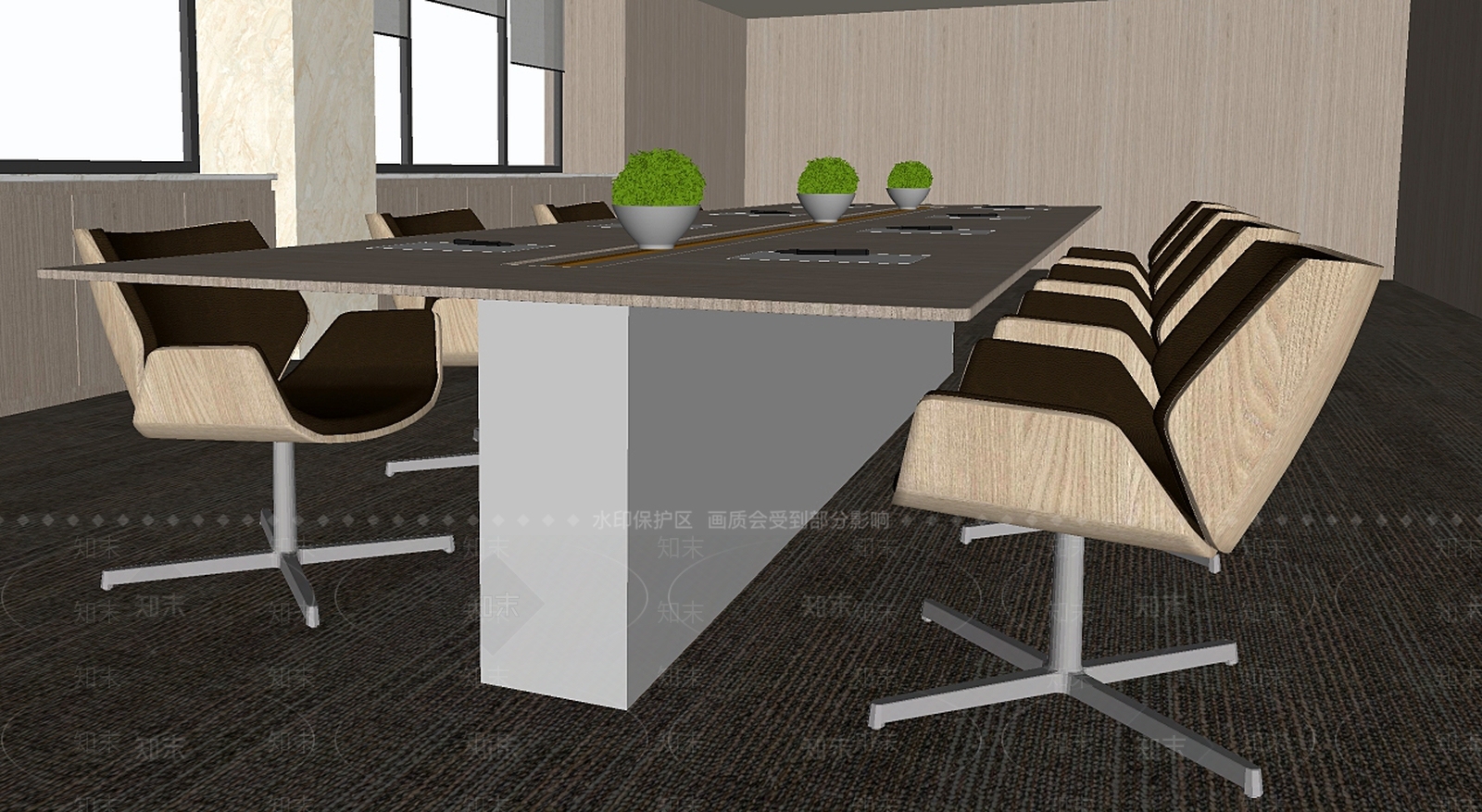 现代会议桌SU模型下载【ID:780737164】