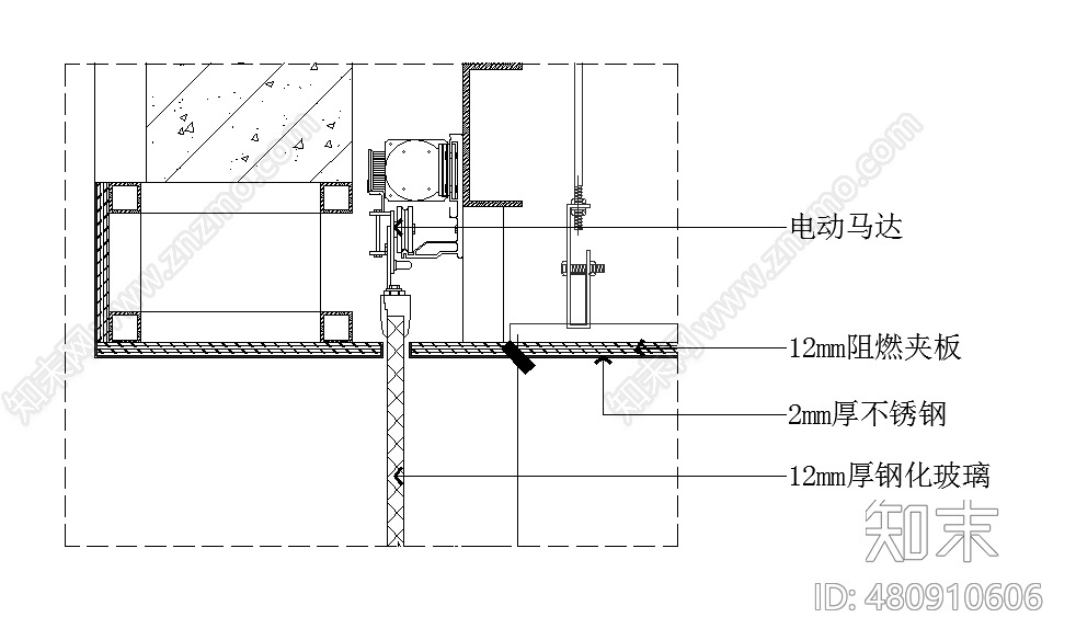 电动感应门cad施工图下载【ID:480910606】