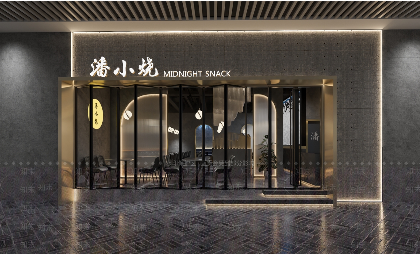 现代风格烧烤店3D模型下载【ID:380747404】