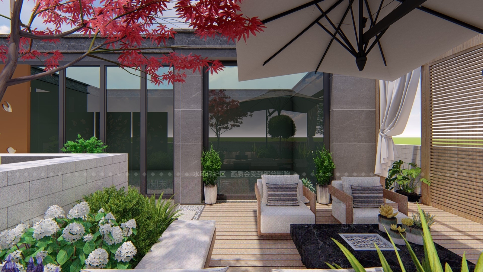 现代住宅景观SU模型下载【ID:580756493】