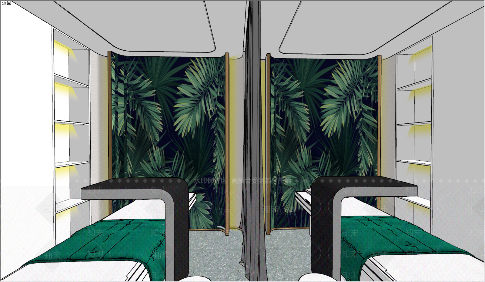 现代艾灸店SU模型下载【ID:380788278】