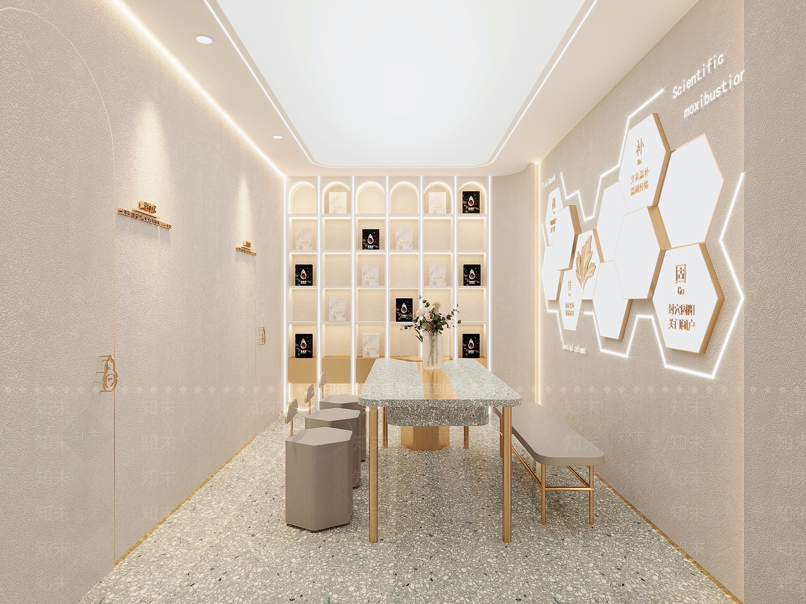 现代艾灸店SU模型下载【ID:380788278】