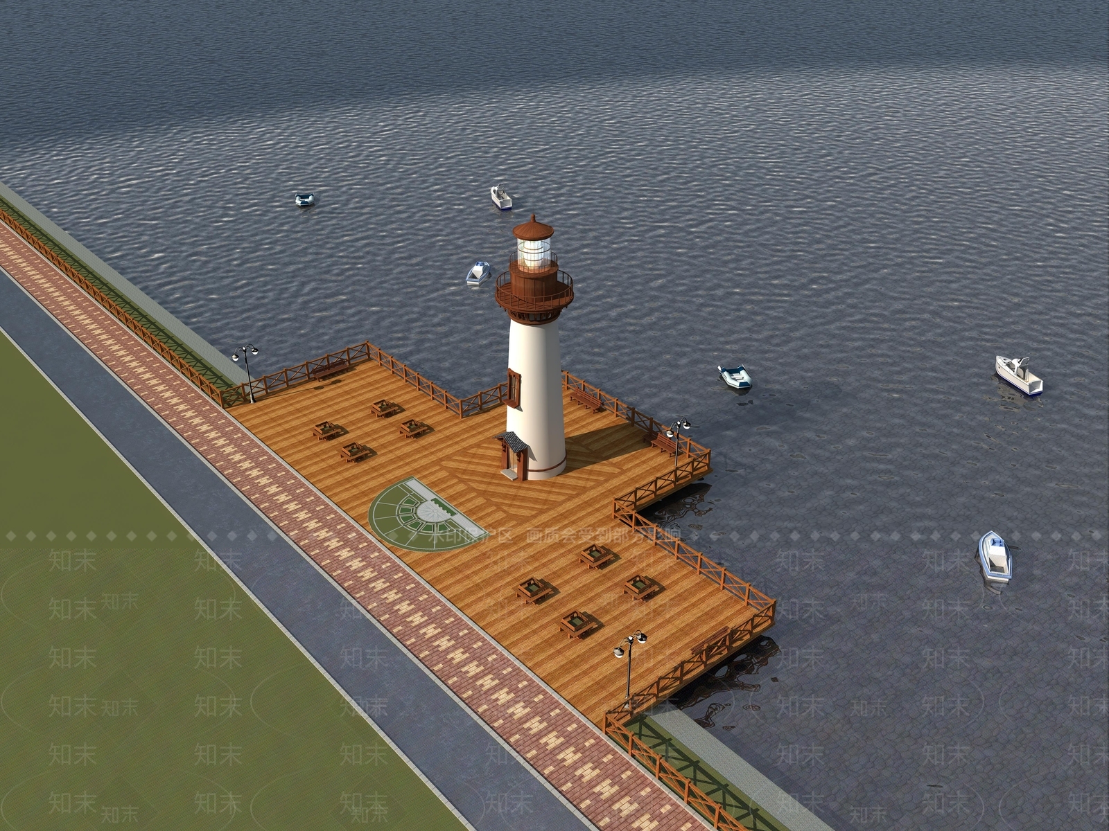 现代景观灯塔3D模型下载【ID:480796902】