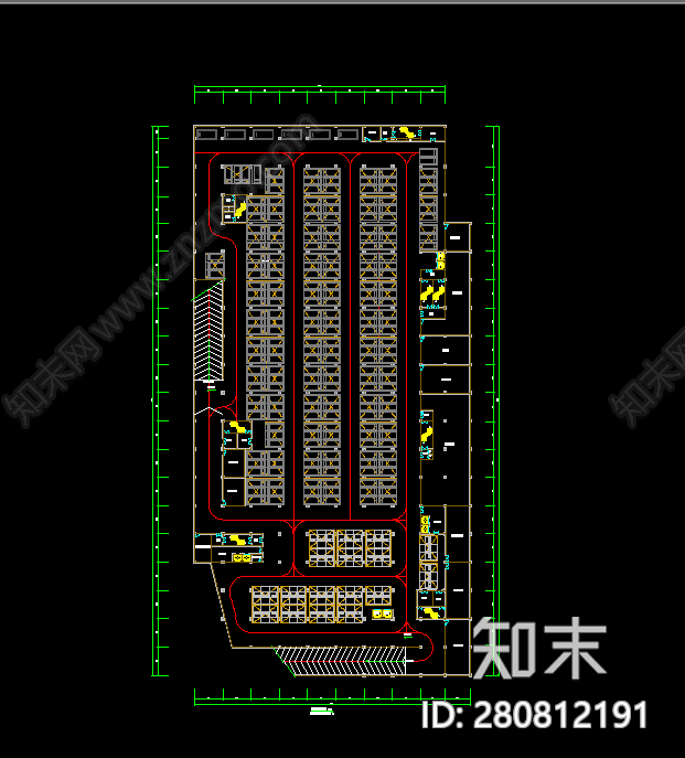 商业综合体平面图cad施工图下载【ID:280812191】