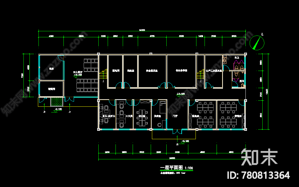 供电所办公大楼cad施工图下载【ID:780813364】