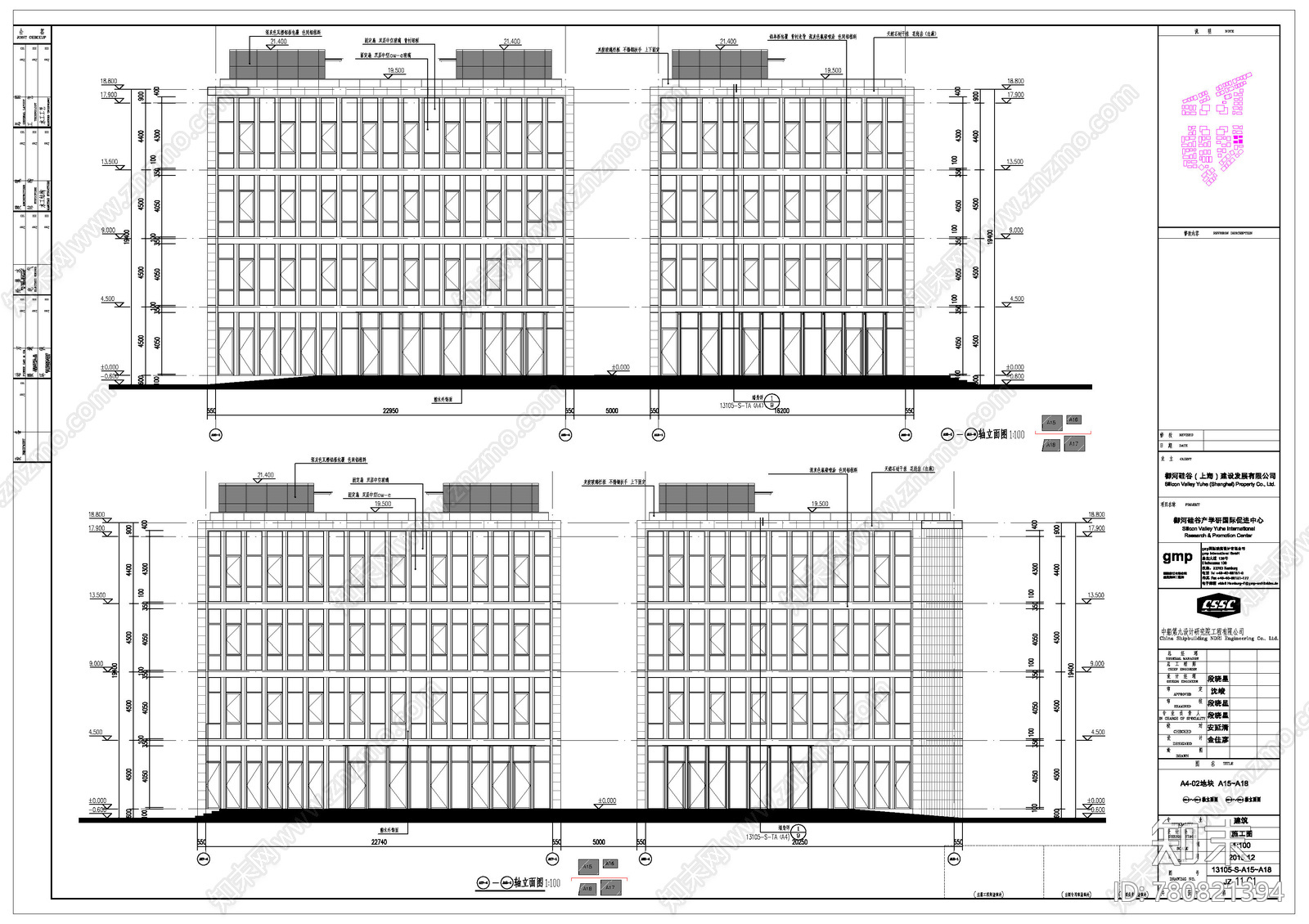 万科上海御河产业园办公楼cad施工图下载【ID:780821394】
