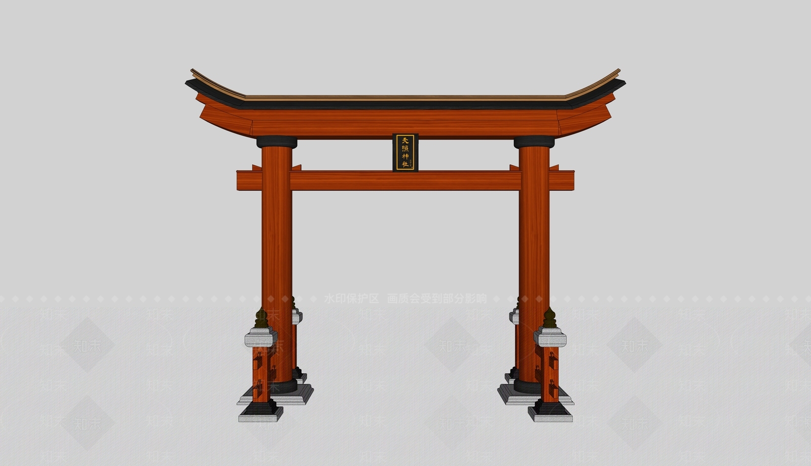 日式牌坊牌楼SU模型下载【ID:480827538】