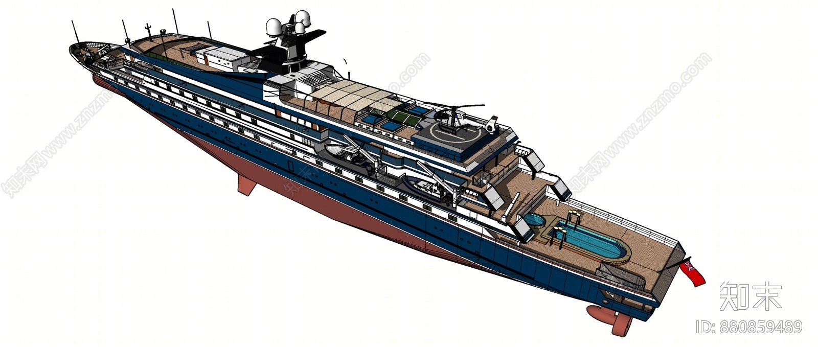 现代风格舰船SU模型下载【ID:880859489】