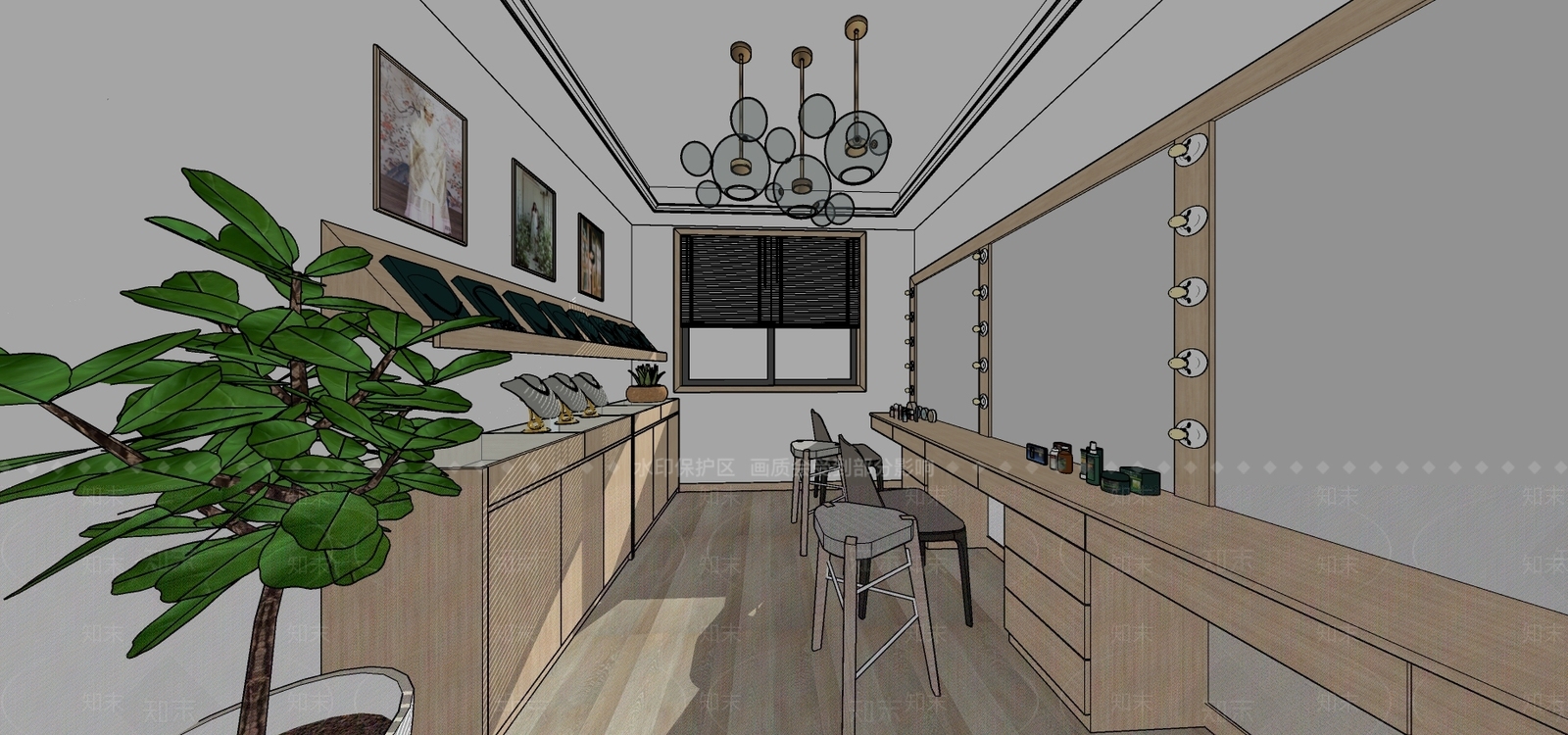 北欧风格摄影店SU模型下载【ID:180860113】