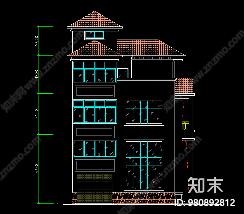 CAD别墅建筑方案cad施工图下载【ID:980892812】