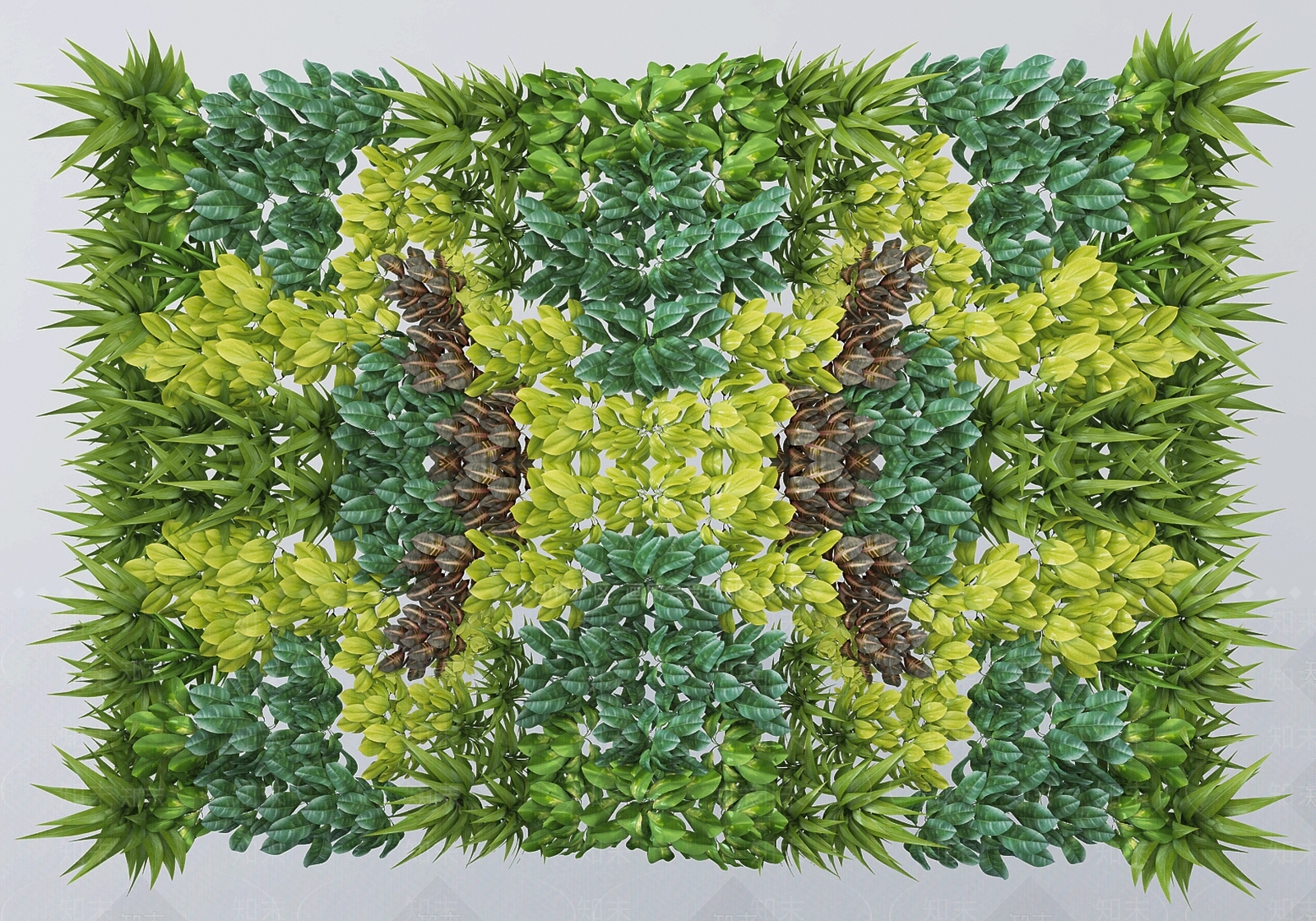 现代绿植墙3D模型下载【ID:380894536】