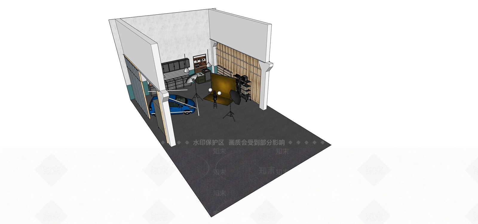 工业风摄影店SU模型下载【ID:980908448】