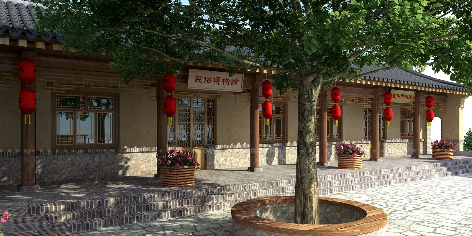 中式民宿3D模型下载【ID:581179482】