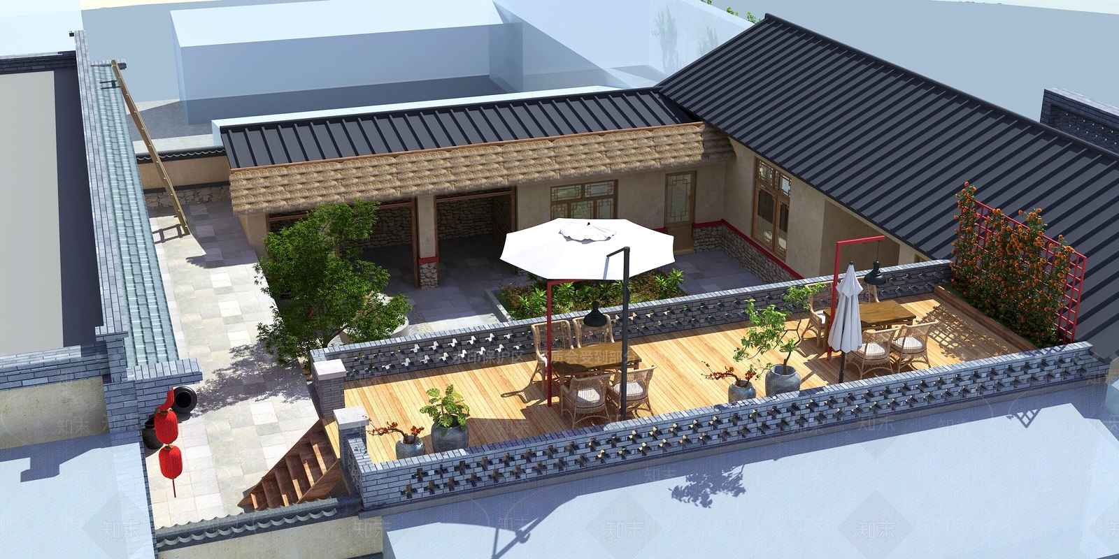 中式民宿3D模型下载【ID:581179477】