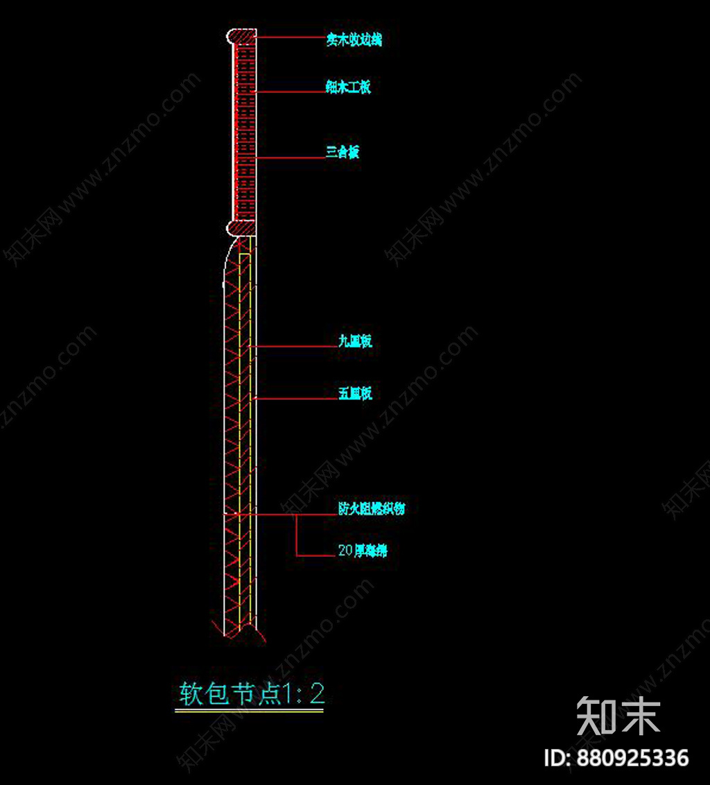 软包节点大样CAD图库施工图下载【ID:880925336】