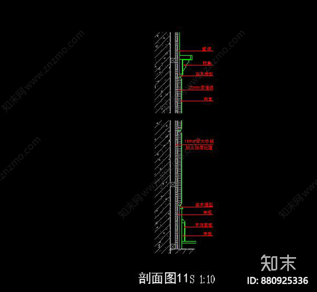 软包节点大样CAD图库施工图下载【ID:880925336】