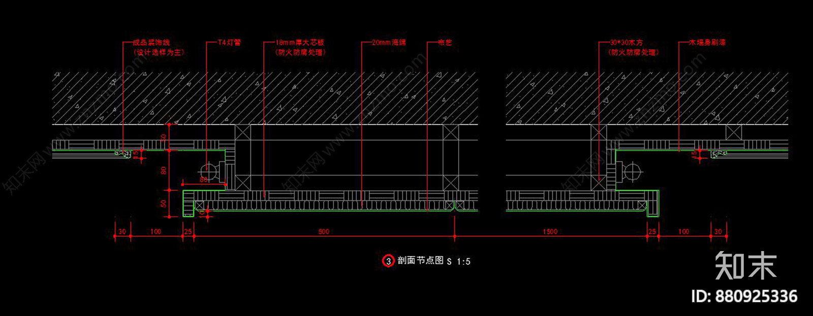 软包节点大样CAD图库施工图下载【ID:880925336】