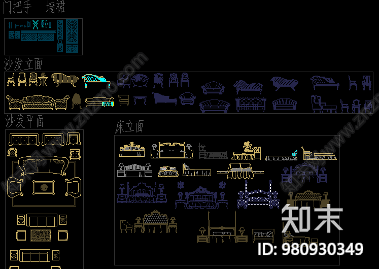欧式图库大全cad施工图下载【ID:980930349】