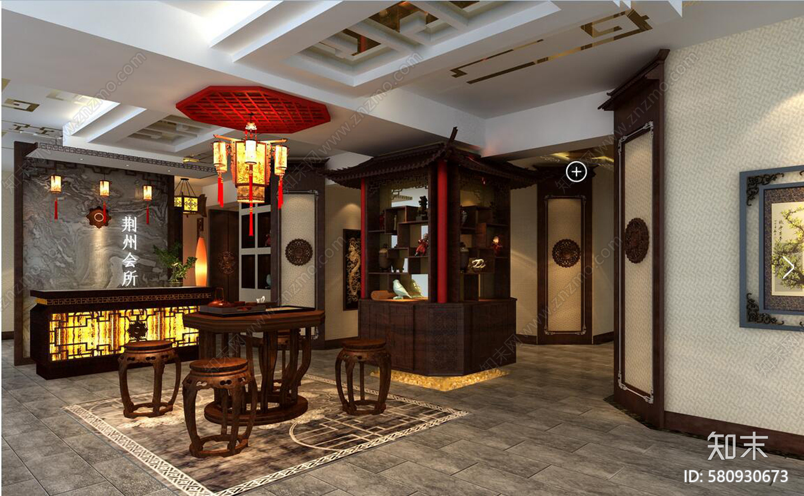 新中式会所cad施工图下载【ID:580930673】
