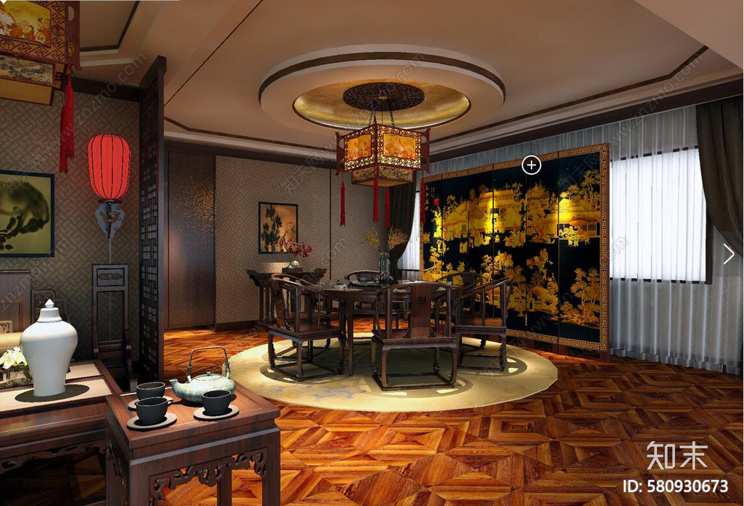 新中式会所cad施工图下载【ID:580930673】