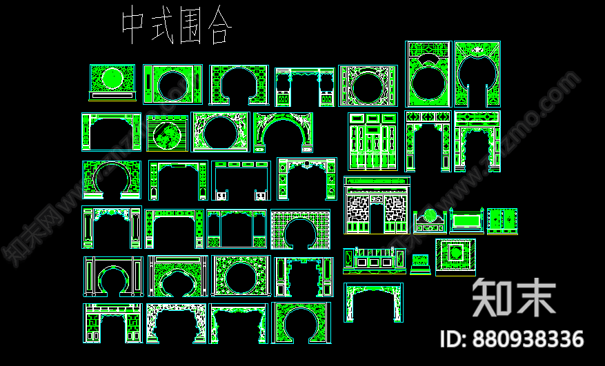 中式图库施工图cad施工图下载【ID:880938336】