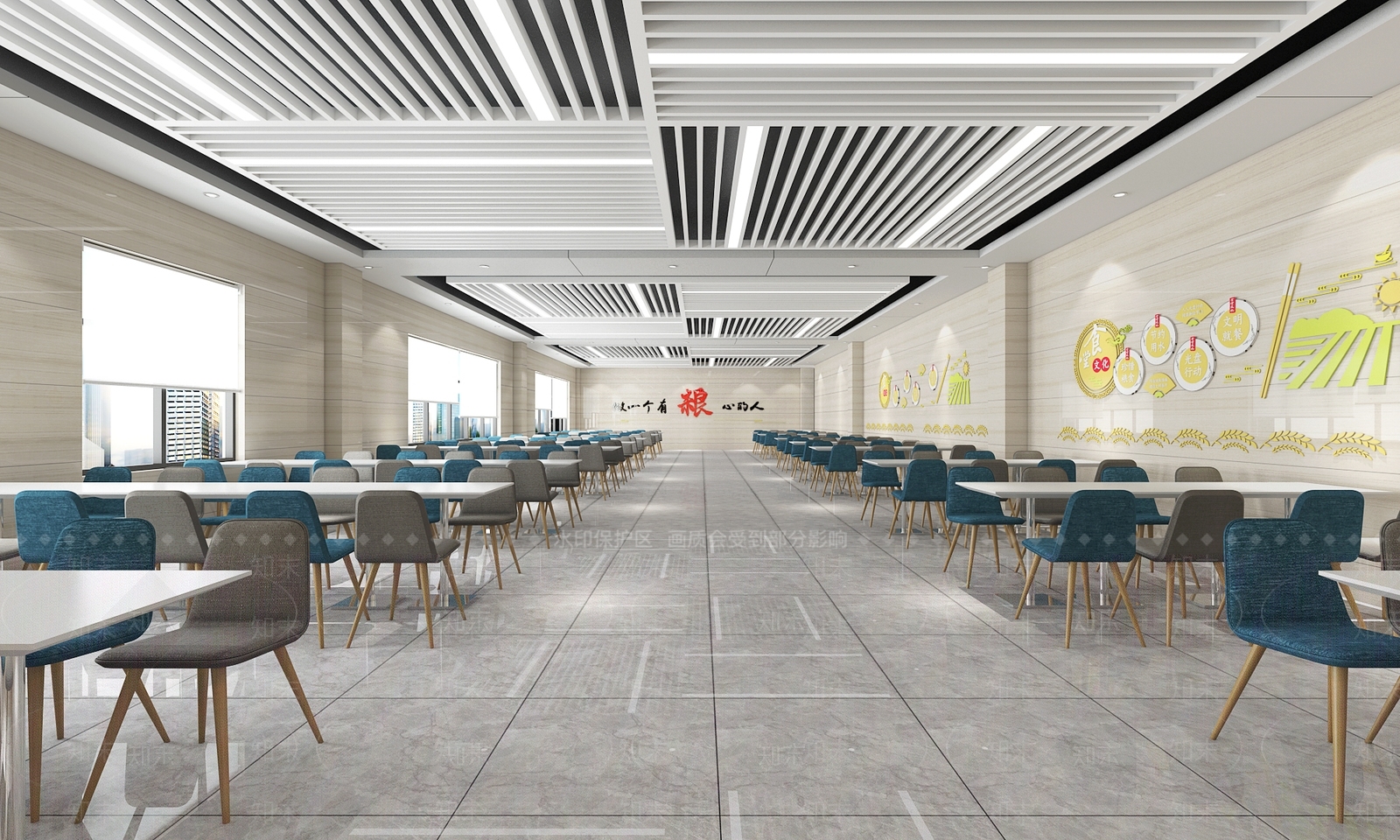 现代风格食堂3D模型下载【ID:781016778】