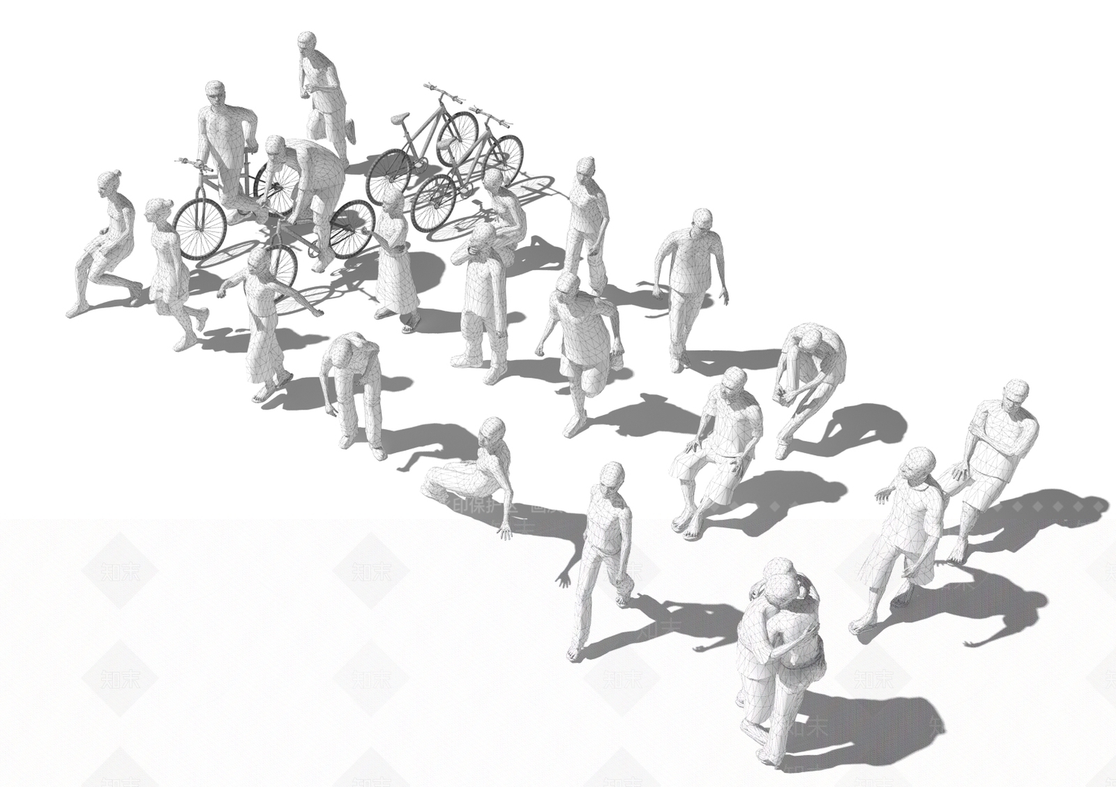 现代人物组合3D模型下载【ID:781019101】
