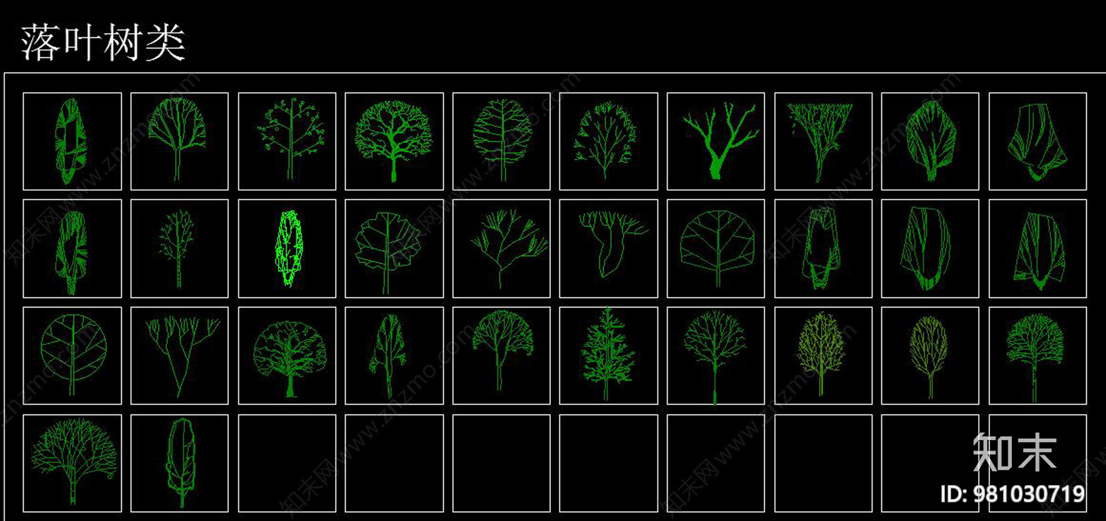 植物CAD图例大全cad施工图下载【ID:981030719】