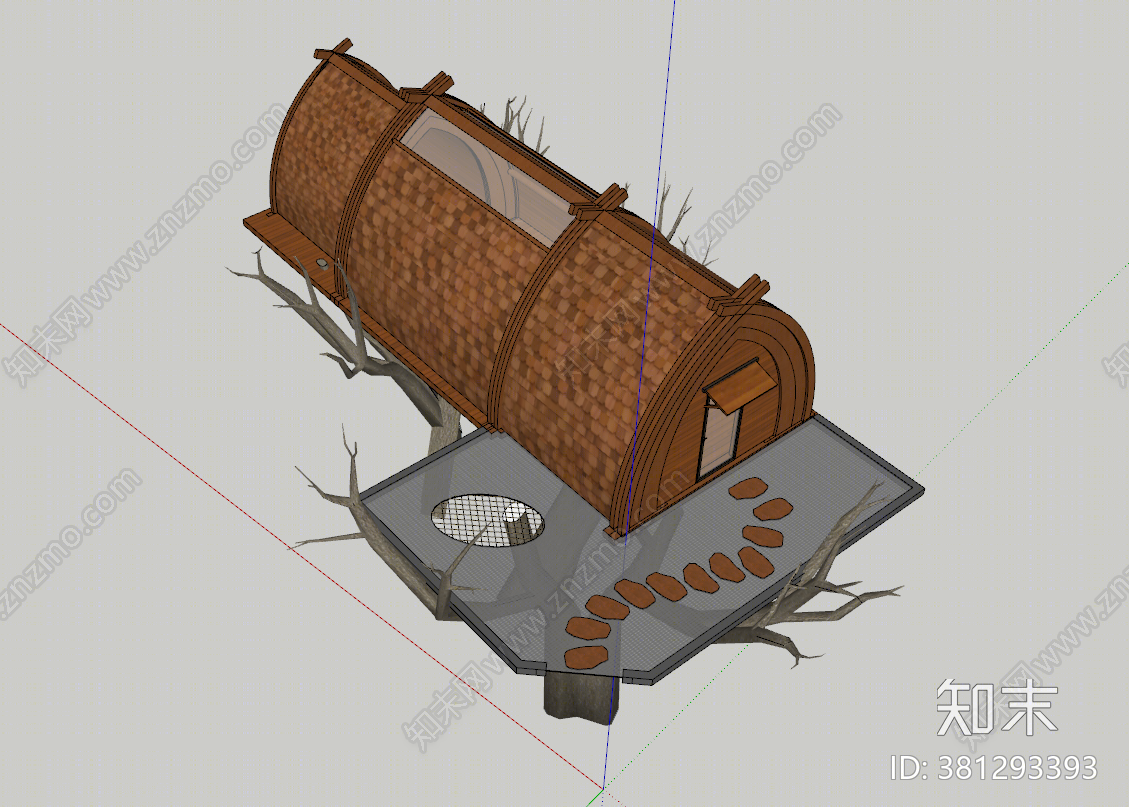 现代树屋SU模型下载【ID:381293393】