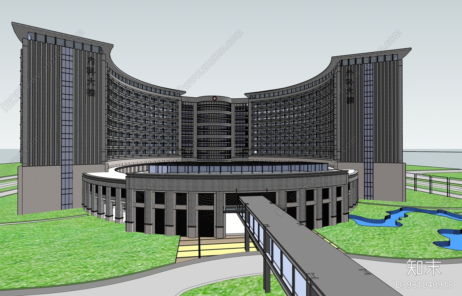 现代风格医院SU模型下载【ID:981040918】