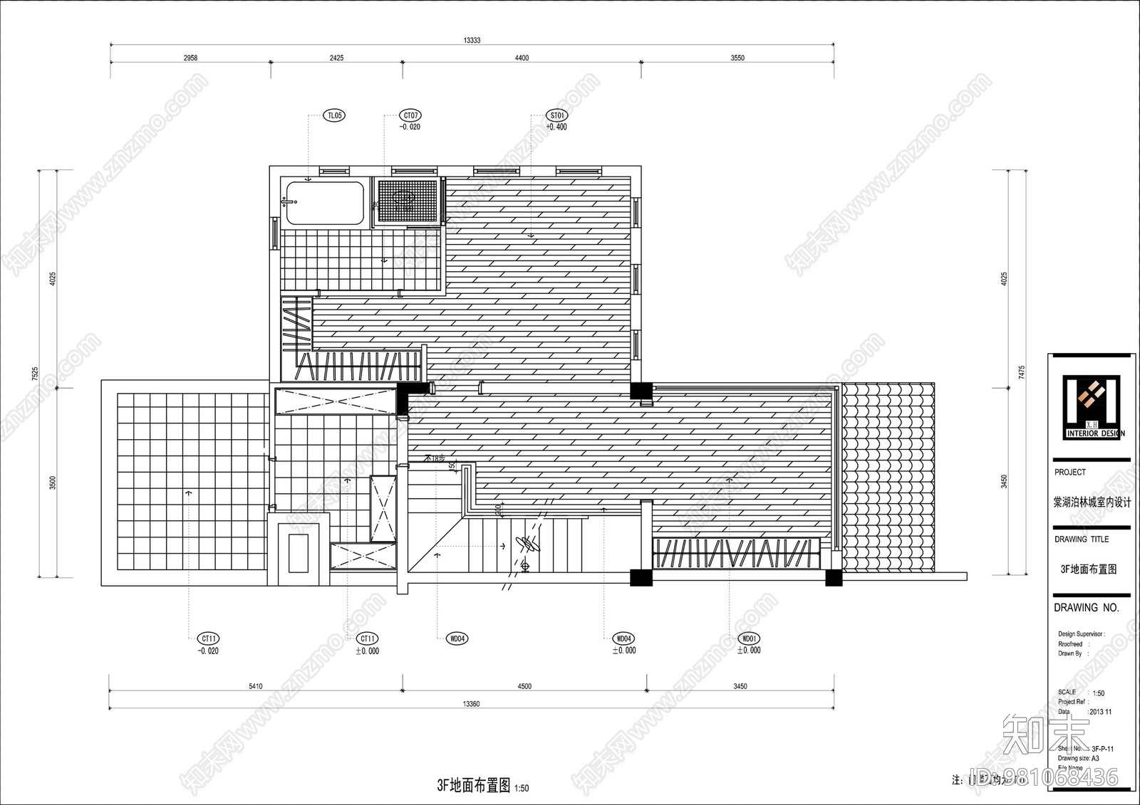 成都棠湖柏林城cad施工图下载【ID:981068436】