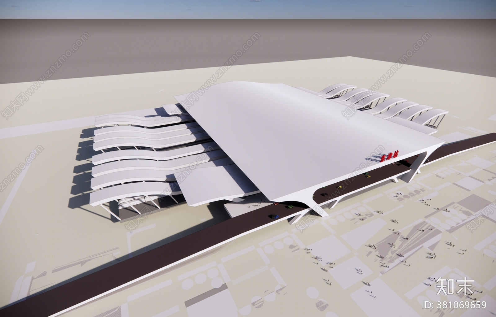 现代风格机场车站SU模型下载【ID:381069659】