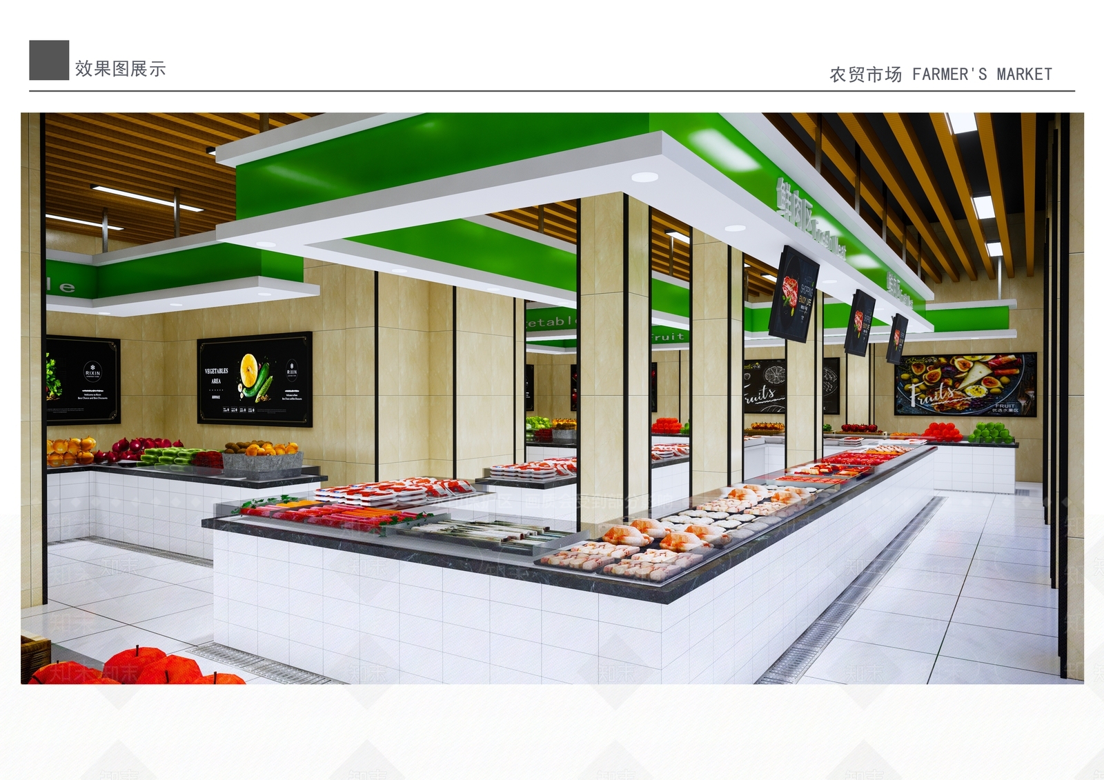 现代风格农贸市场SU模型下载【ID:381514201】