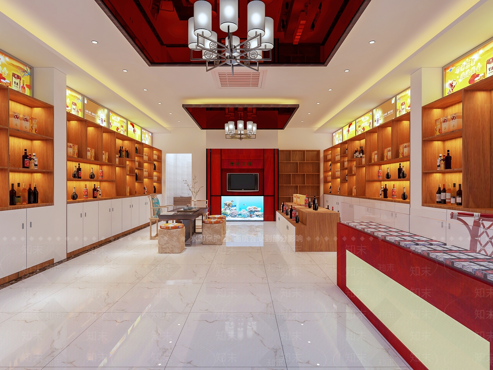 新中式烟酒店3D模型下载【ID:681125156】