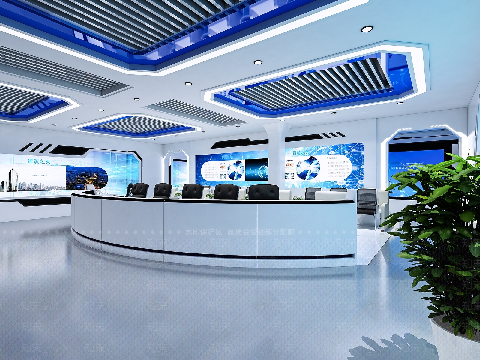现代指挥大厅3D模型下载【ID:481127066】