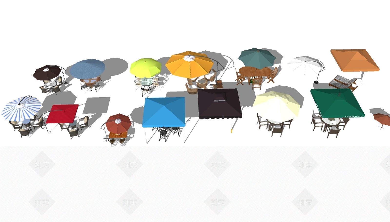 现代遮阳伞SU模型下载【ID:381149391】