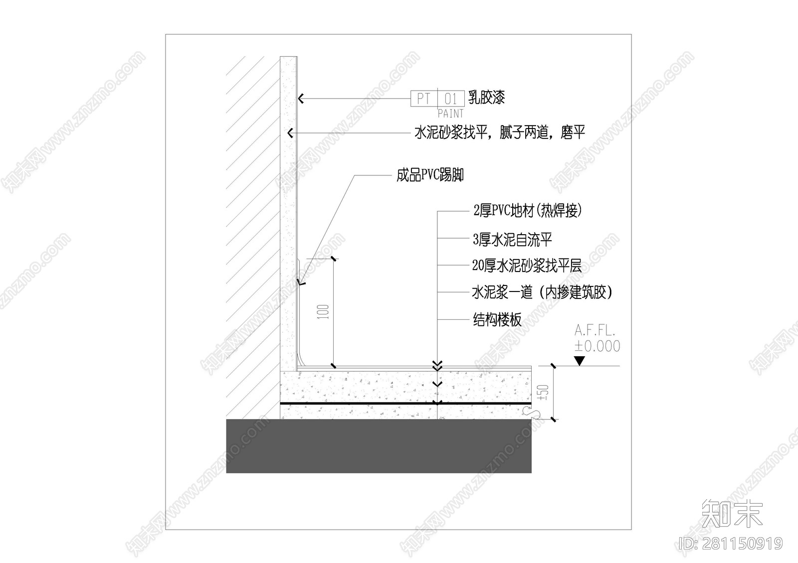 墙面收口节点详图cad施工图下载【ID:281150919】