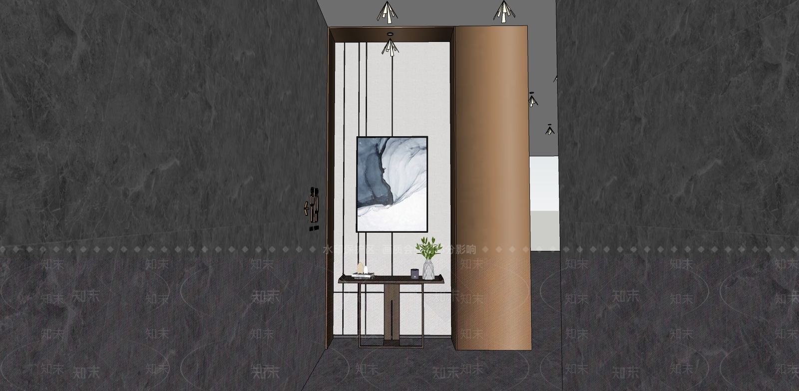 现代展示架SU模型下载【ID:981160402】