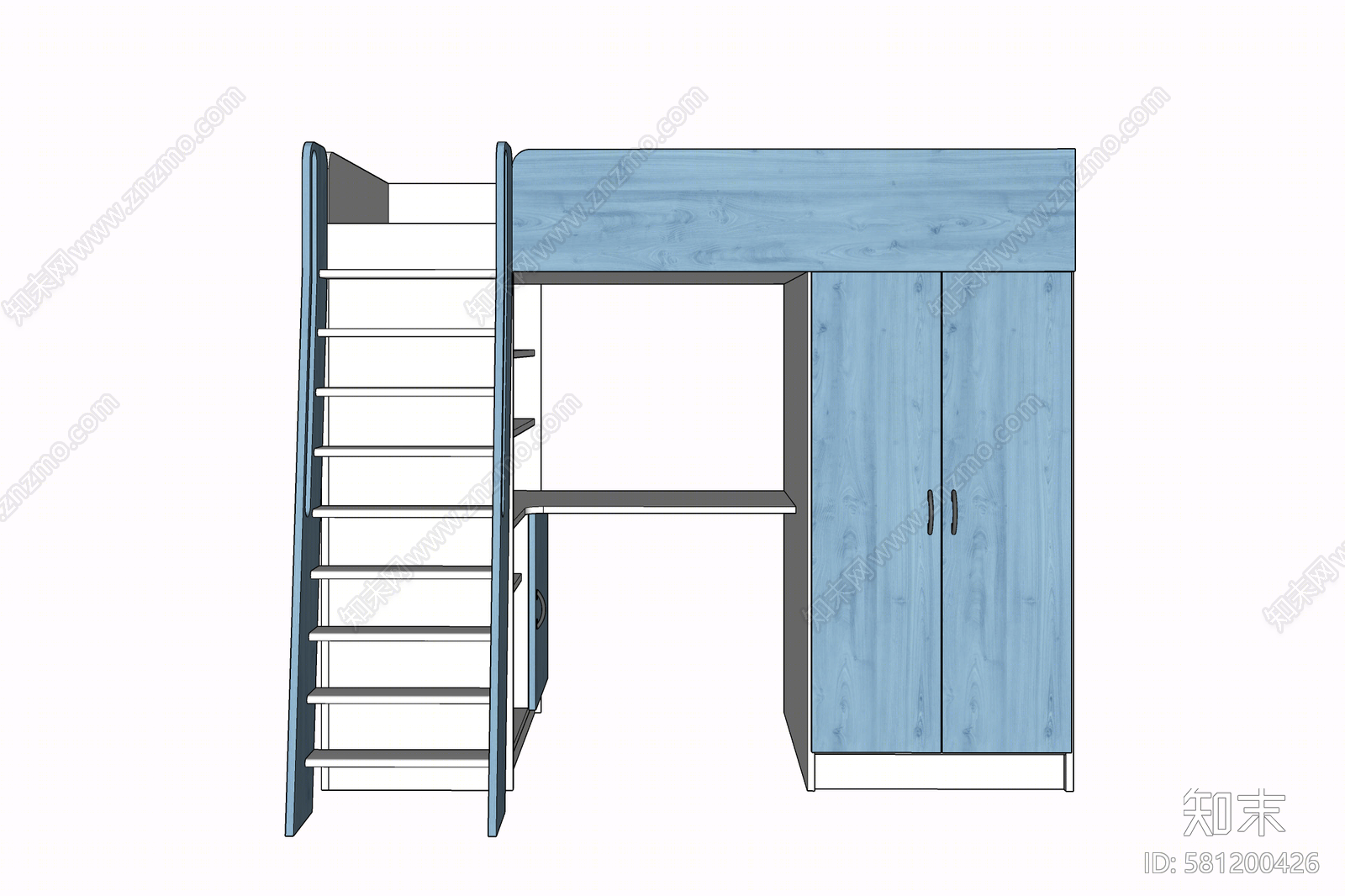 现代双层床SU模型下载【ID:581200426】