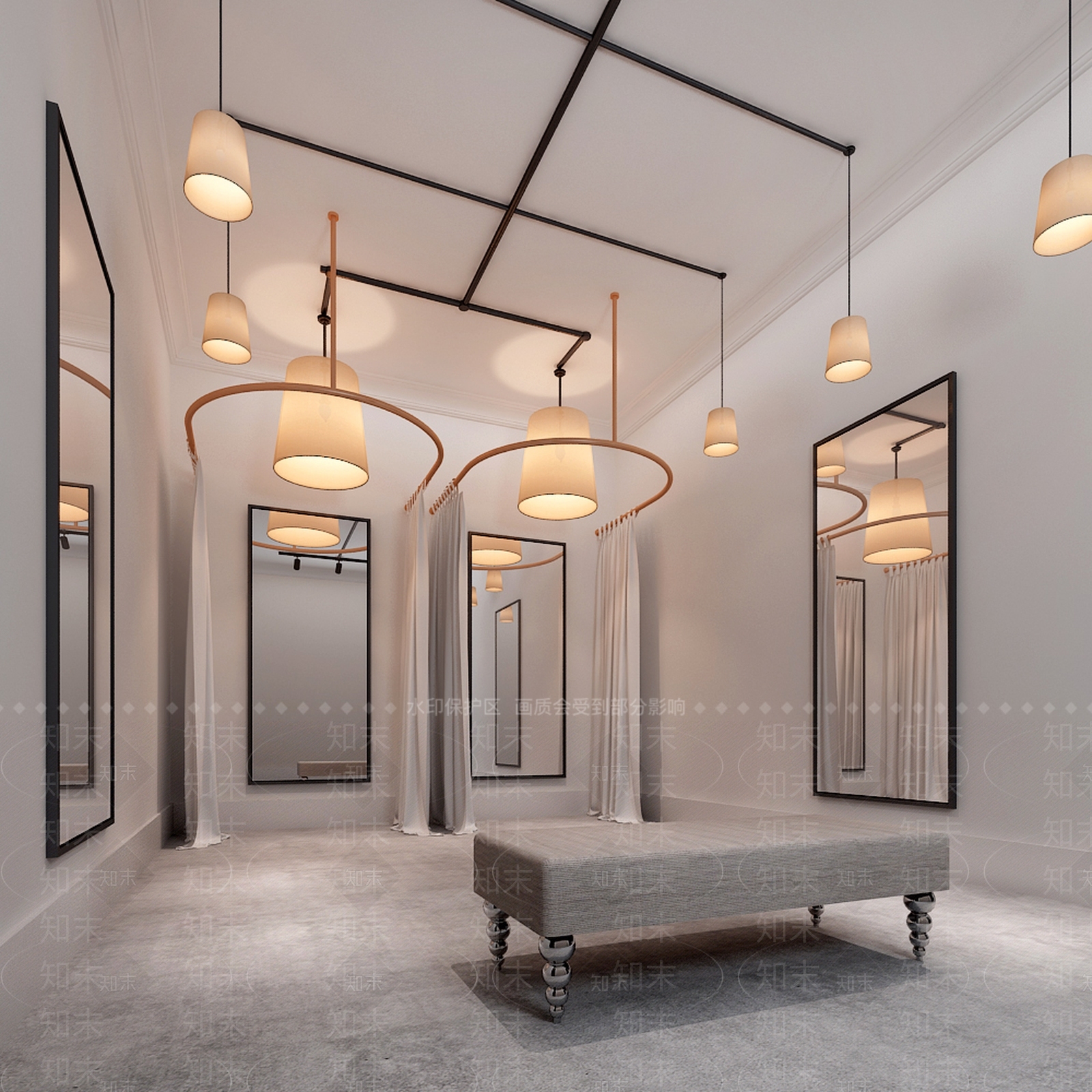 北欧试衣间3D模型下载【ID:381822422】