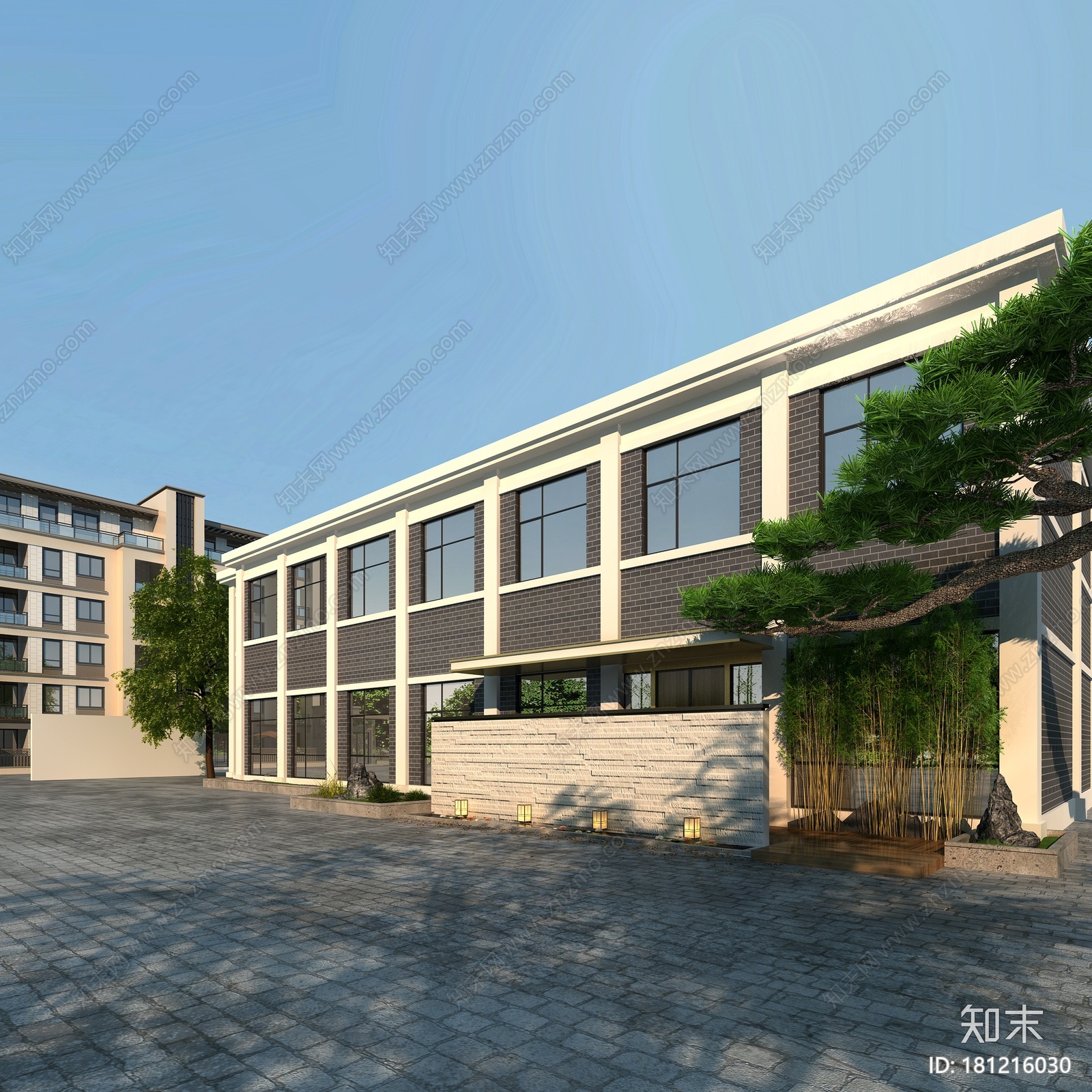 现代学校外观3D模型下载【ID:181216030】