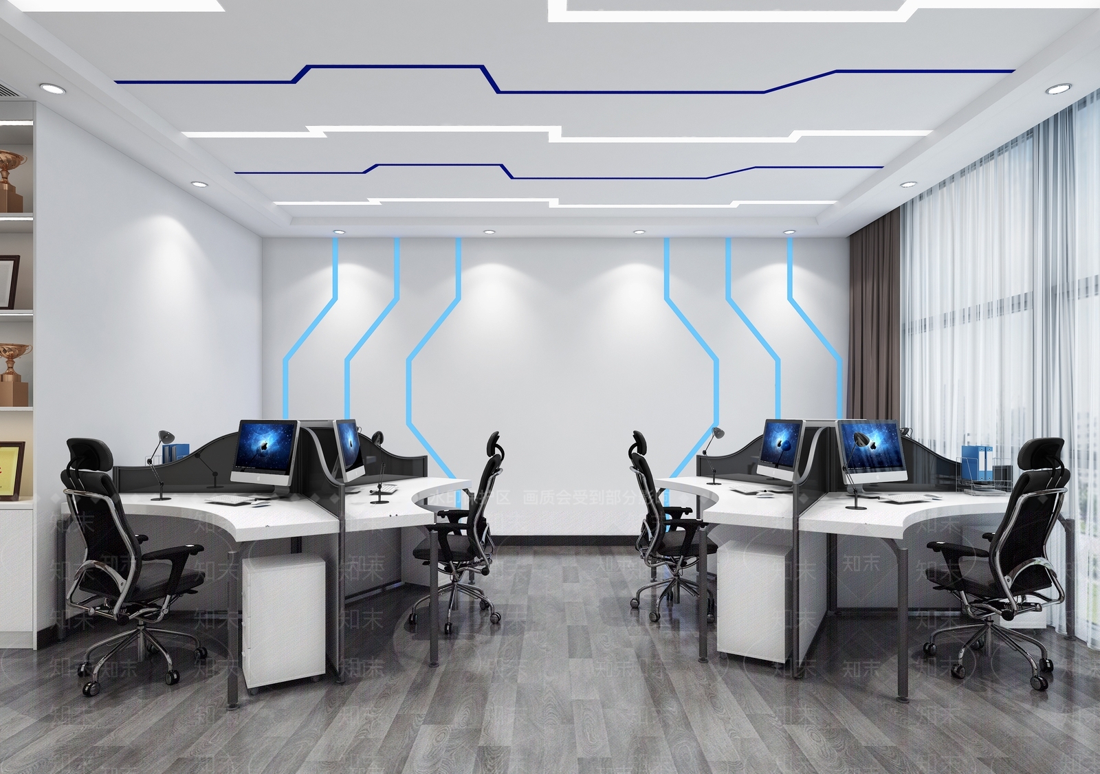 现代办公室3D模型下载【ID:781219649】
