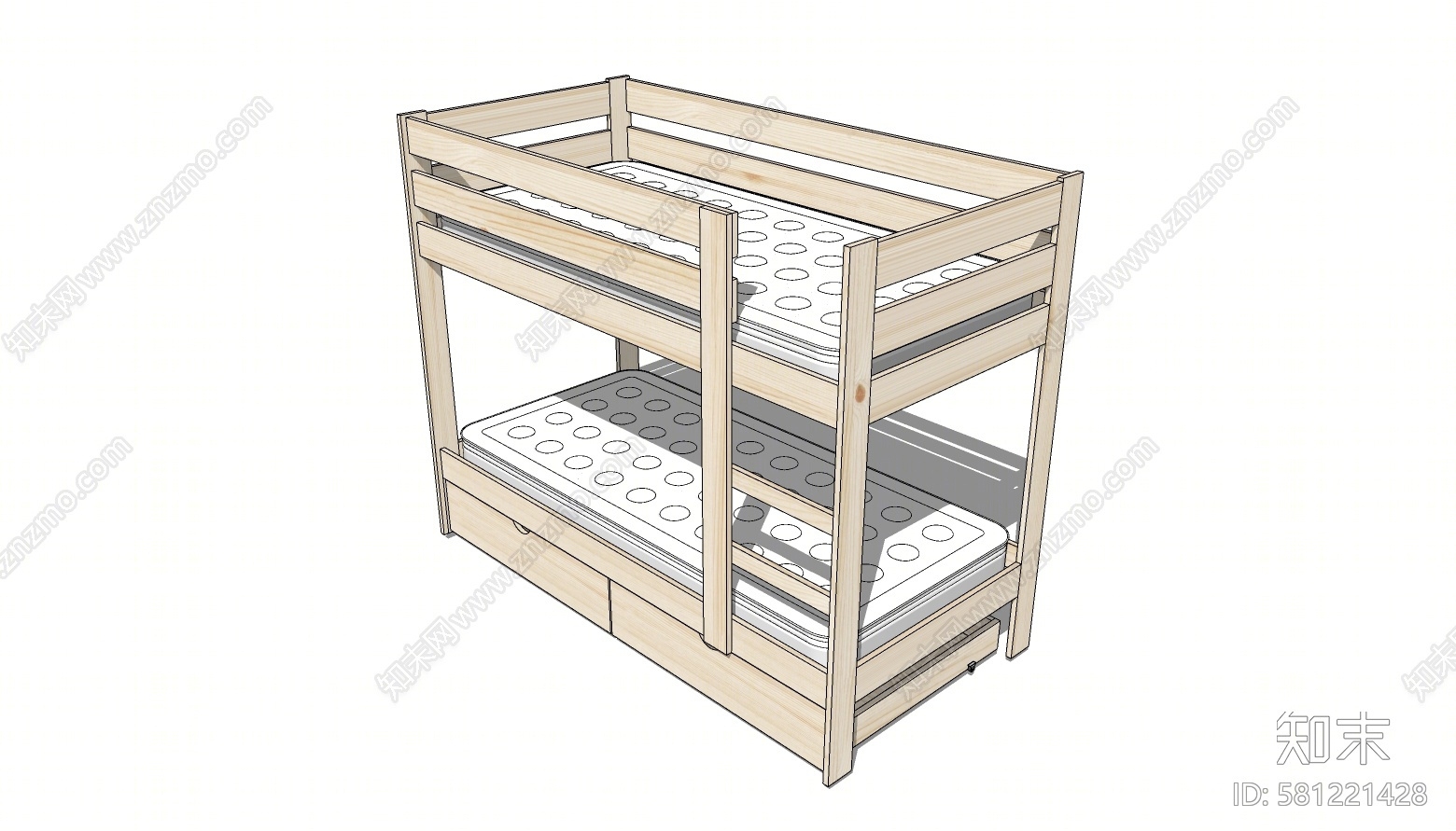 现代双层床SU模型下载【ID:581221428】