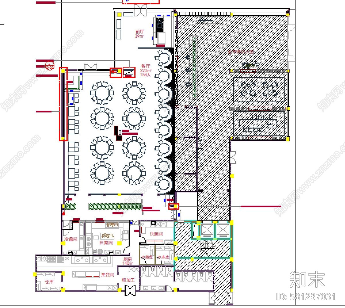 吴中路冶春茶社施工图下载【ID:581237031】