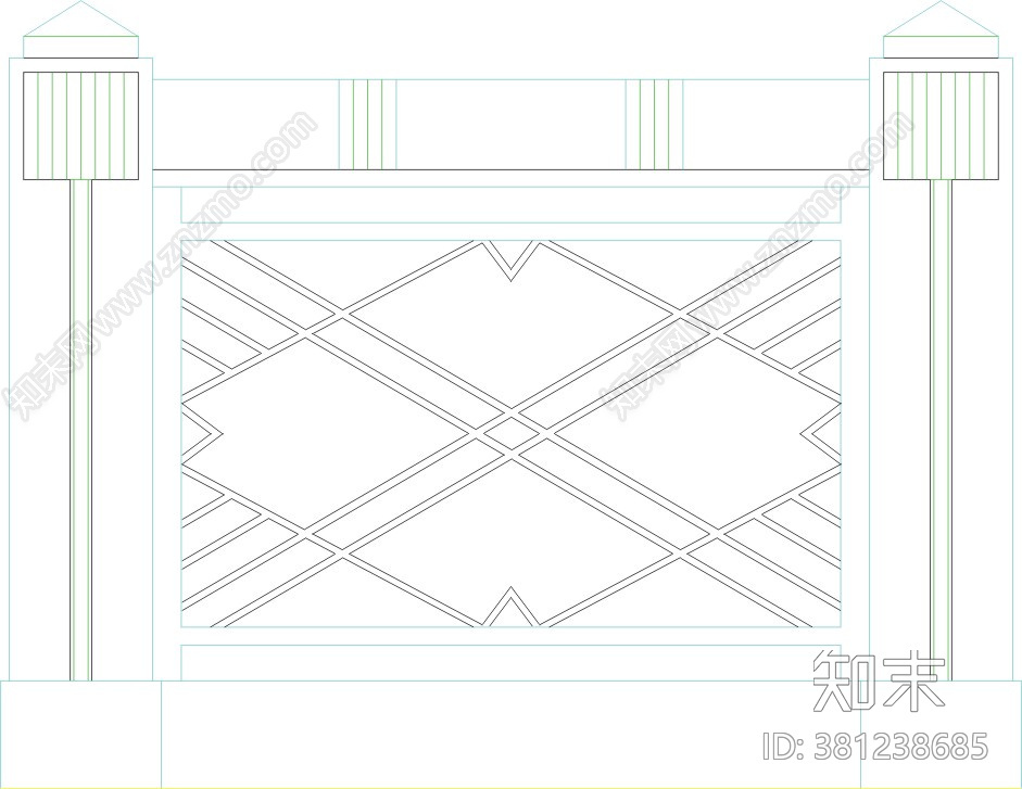 低隔断图块cad施工图下载【ID:381238685】