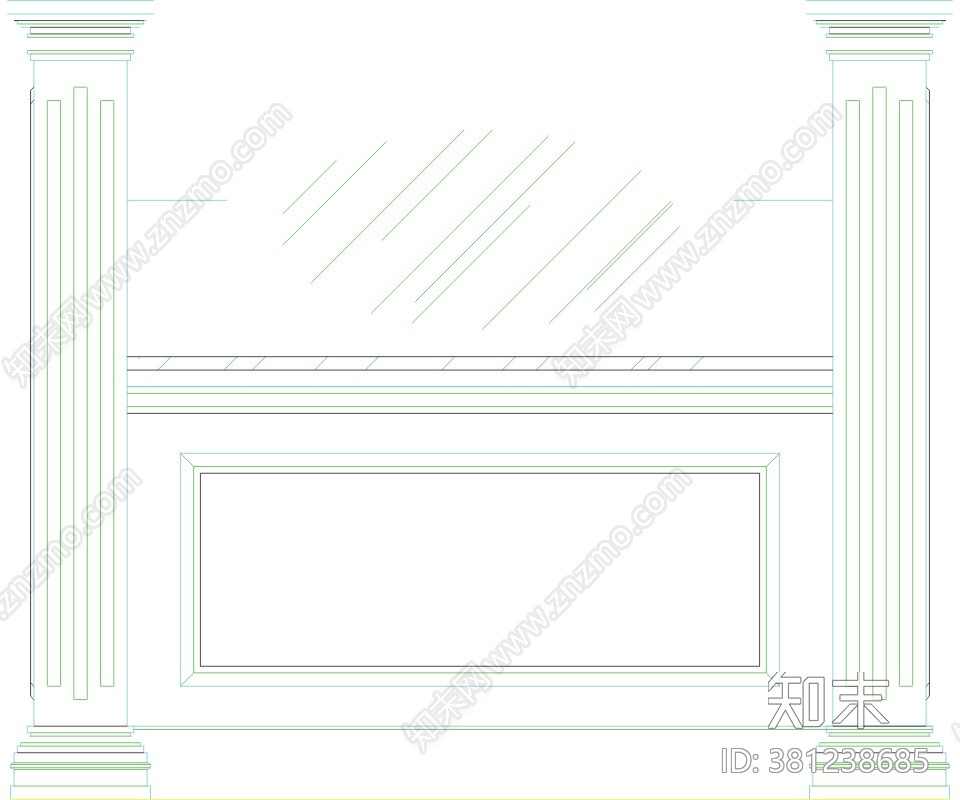 低隔断图块cad施工图下载【ID:381238685】